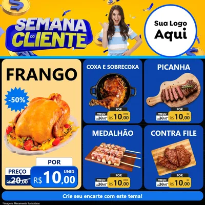 Modelo de Rede Social para Feed Facebook com o tema Semana do Cliente para Assados