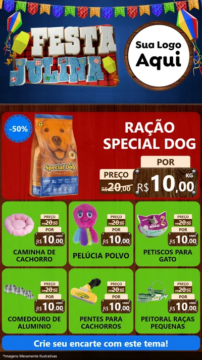 Modelo de Rede Social para Stories com o tema Festa Julina para Pet Shop