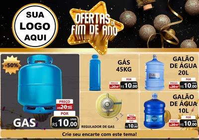 Modelo de Encarte para Encarte A4 Horizontal com o tema Ofertas de Fim de Ano para Água e gás
