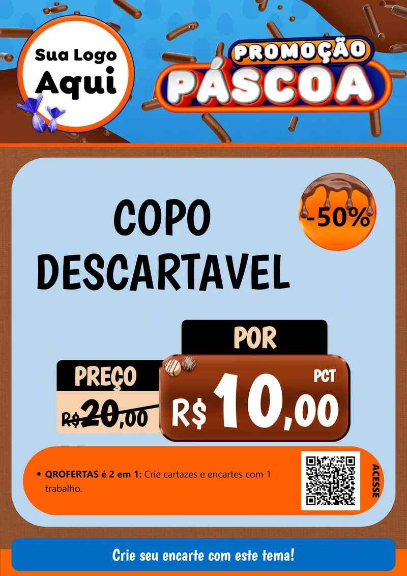Modelo de Cartaz para Cartaz A4 Vertical com o tema Promoção Páscoa para Embalagens