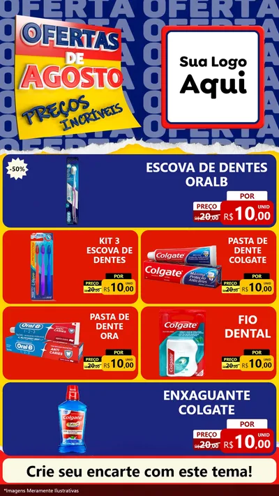 Modelo de TV para TV Vertical com o tema Ofertas de Agosto - Preços Incríveis para Higiene Pessoal