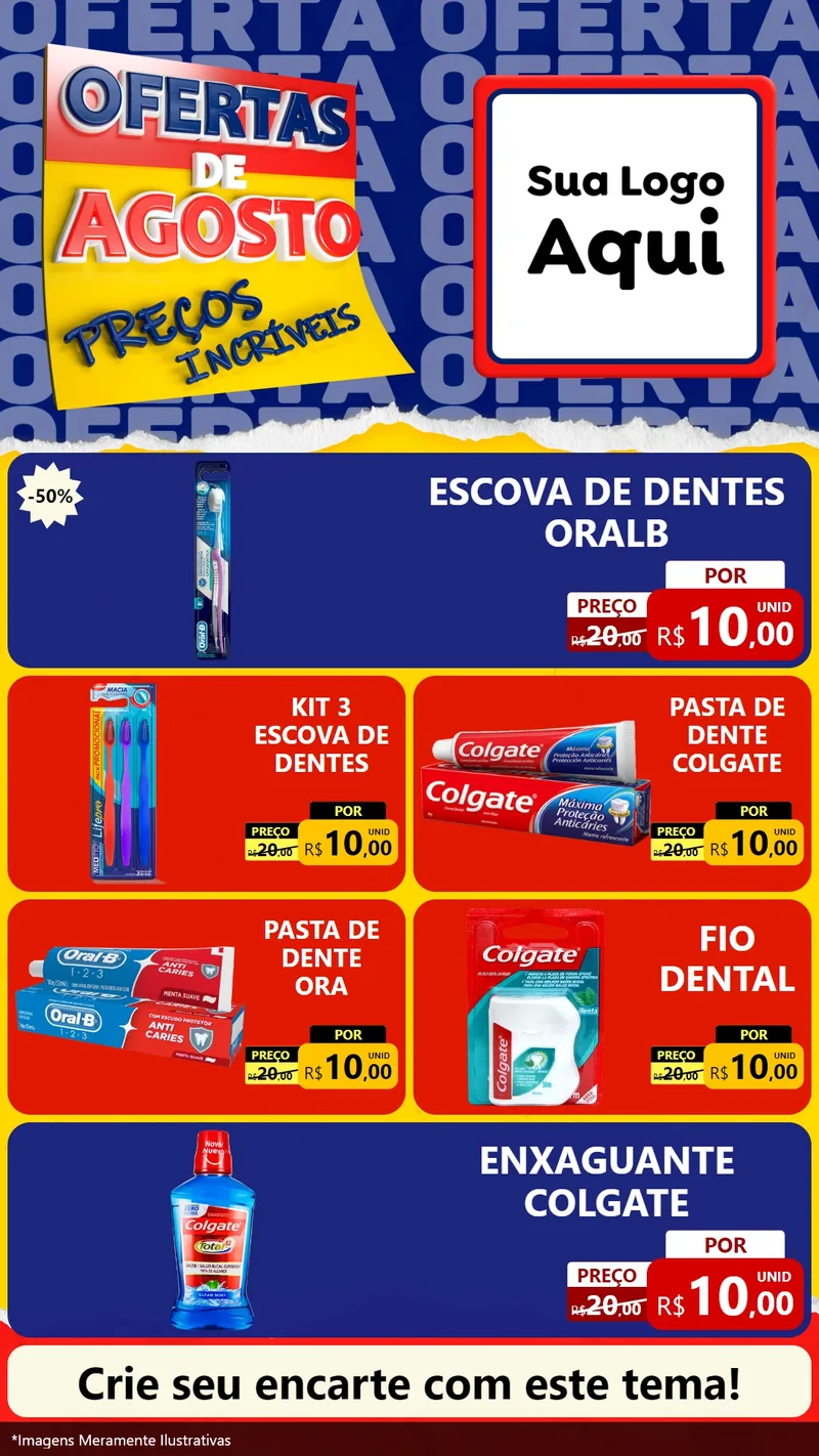 Modelo de TV para TV Vertical com o tema Ofertas de Agosto - Preços Incríveis para Higiene Pessoal