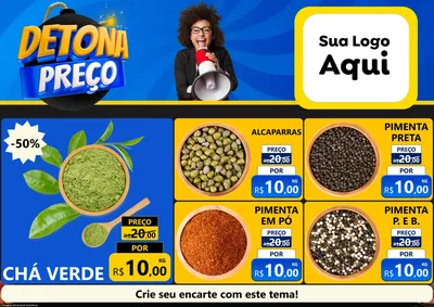 Modelo de Encarte para Encarte A4 Horizontal com o tema Detona Preços para Produtos Naturais