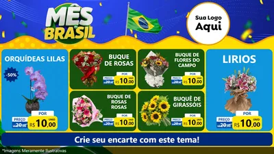 Modelo de TV para TV Horizontal com o tema Mês do Brasil para Floricultura e jardim