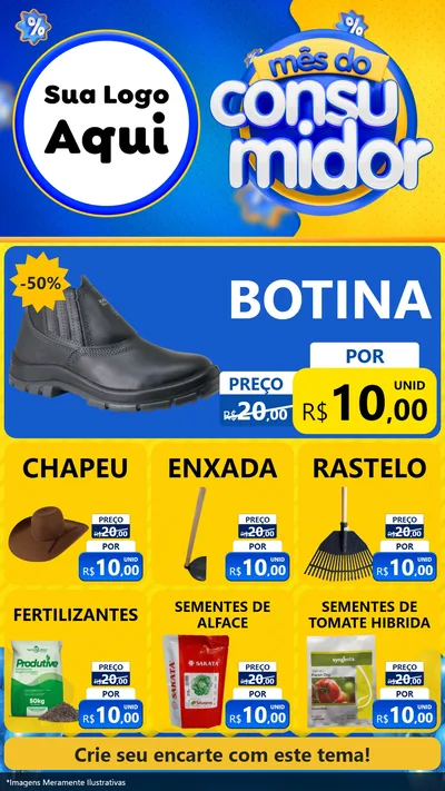 Modelo de Rede Social para Stories com o tema Mês do Consumidor para Agropecuária