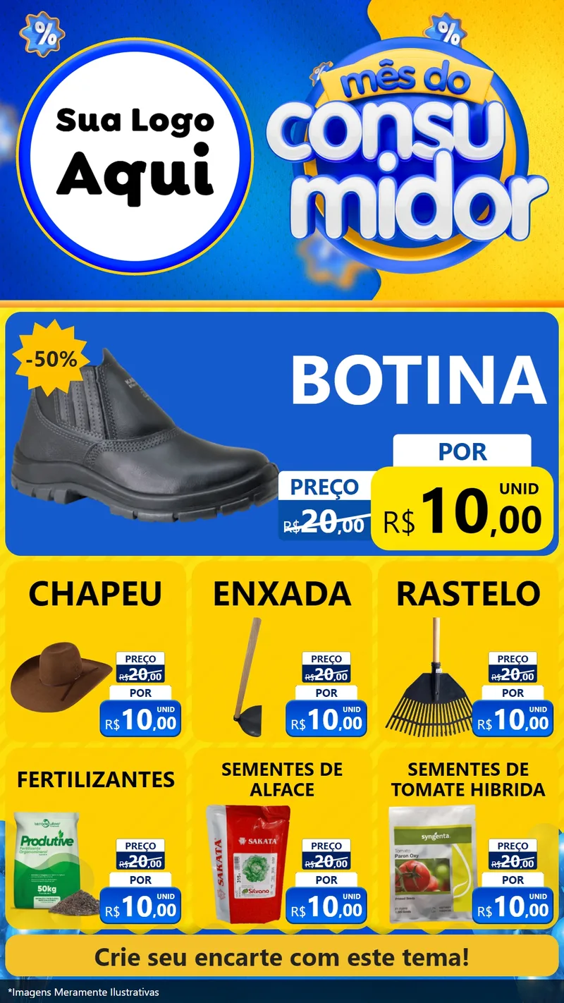 Modelo de Rede Social para Stories com o tema Mês do Consumidor para Agropecuária