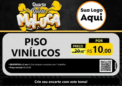 Modelo de Cartaz para Cartaz A4 Horizontal com o tema Quarta e Quinta Maluca para Material para Construção