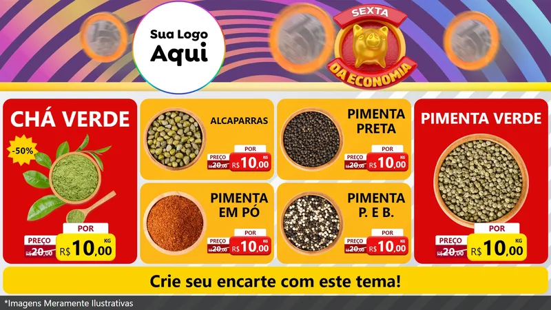 Modelo de TV para TV Horizontal com o tema Sexta da Economia para Produtos Naturais