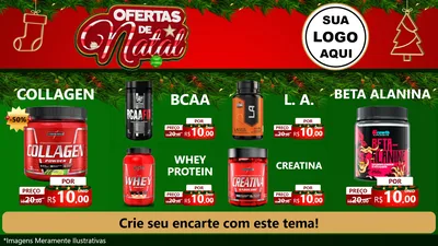 Modelo de TV para TV Horizontal com o tema Ofertas de Natal para Suplementos alimentares