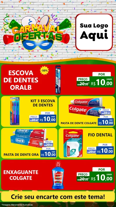 Modelo de TV para TV Vertical com o tema Carnaval de Ofertas para Higiene Pessoal