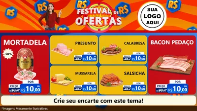 Modelo de TV para TV Horizontal com o tema Festival de Ofertas para Frios e Laticínios
