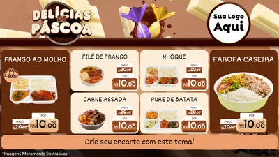 Modelo de TV para TV Horizontal com o tema Delícias de Páscoa para Restaurante