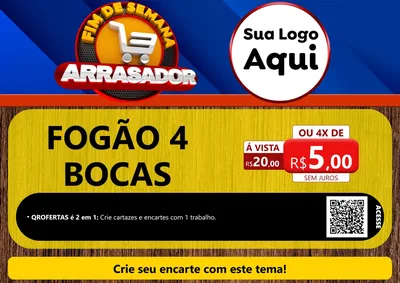 Modelo de Cartaz para Cartaz A4 Horizontal com o tema Fim De Semana Arrasador para Móveis e Eletro