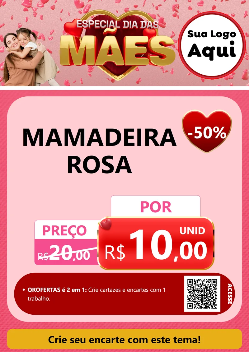 Modelo de Cartaz para Cartaz A4 Vertical com o tema Especial Dia Das Mães para Bebês