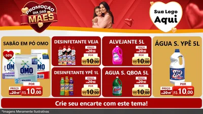 Modelo de TV para TV Horizontal com o tema Promoção Dia das Mães para Produtos de Limpeza