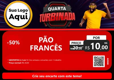 Modelo de Cartaz para Cartaz A4 Horizontal com o tema Quarta Turbinada para Padaria