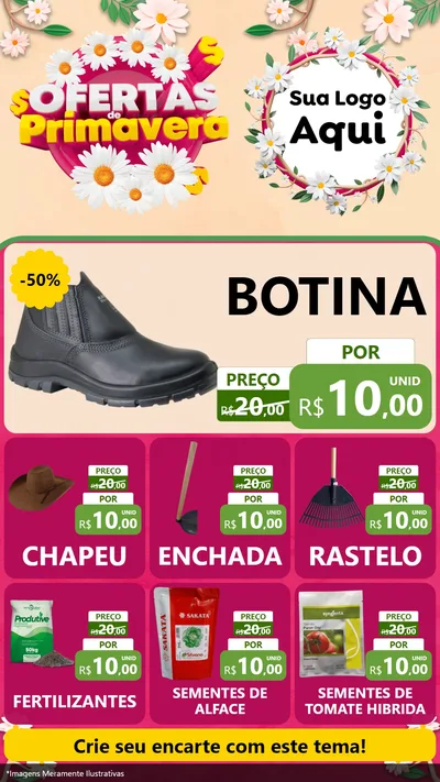 Modelo de Rede Social para Stories com o tema Ofertas de Primavera para Agropecuária