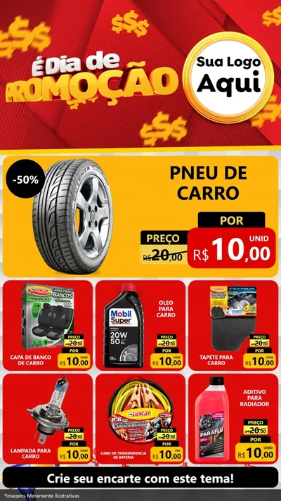 Modelo de Rede Social para Stories com o tema É Dia De Promoção para Auto peças