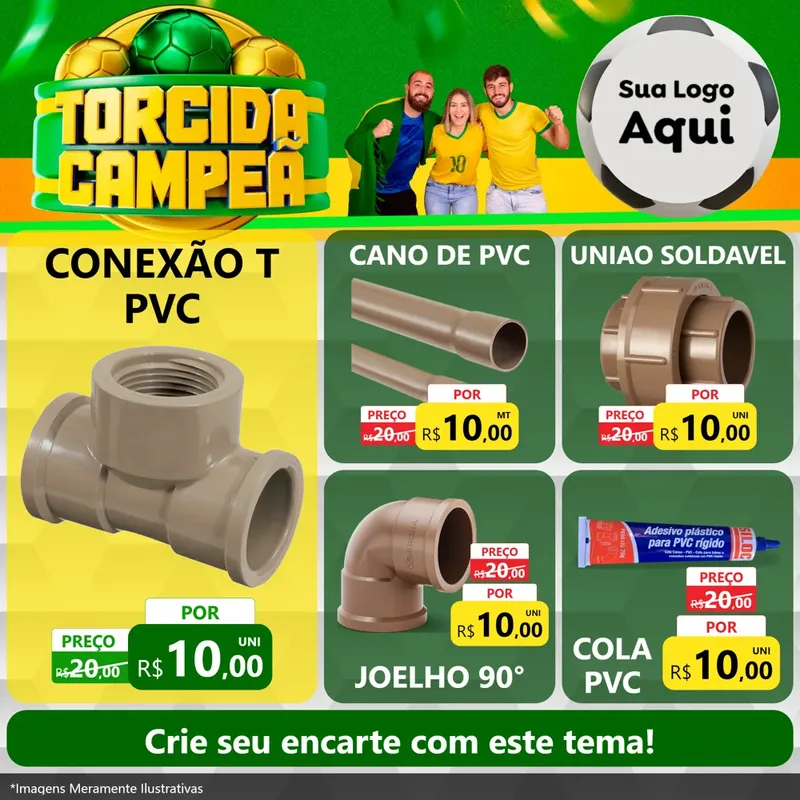 Modelo de Rede Social para Feed Facebook com o tema Torcida Campeã - Copa para Tubos e conexões