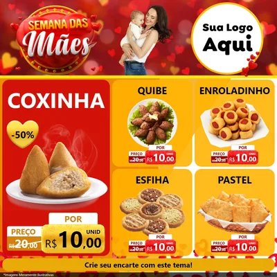 Modelo de Rede Social para Feed Facebook com o tema Semana das Mães para Salgadaria