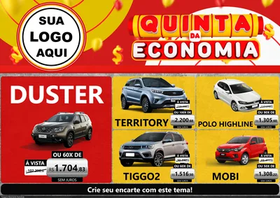 Modelo de Encarte para Encarte A4 Horizontal com o tema Quinta da Economia para Concessionaria de Carros