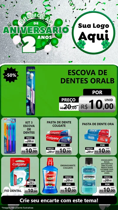Modelo de Rede Social para Stories com o tema Promoção de Aniversário - 2 Anos para Higiene Pessoal