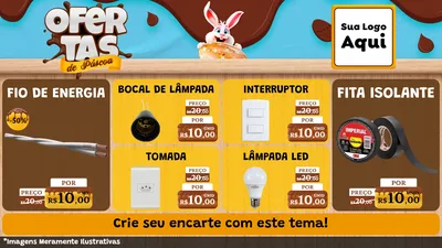 Modelo de TV para TV Horizontal com o tema Ofertas de Páscoa para Materiais Elétricos