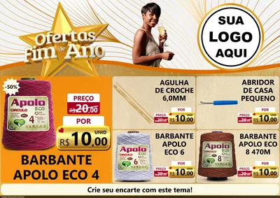 Modelo de Encarte para Encarte A4 Horizontal com o tema Ofertas Fim de Ano para Armarinho e Aviamentos