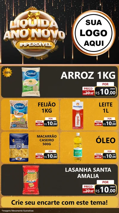 Modelo de TV para TV Vertical com o tema Liquida Ano Novo Imperdível para Supermercado