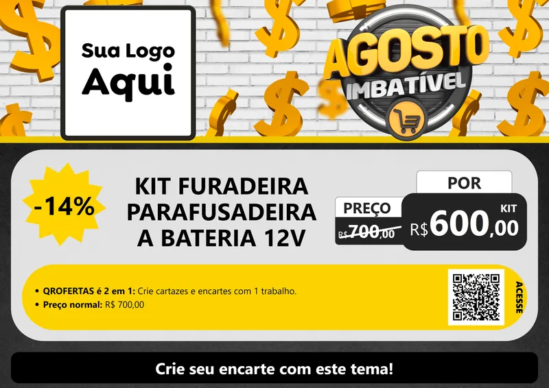 Modelo de Cartaz para Cartaz A4 Horizontal com o tema Agosto imbatível para Maquinas e Ferramentas