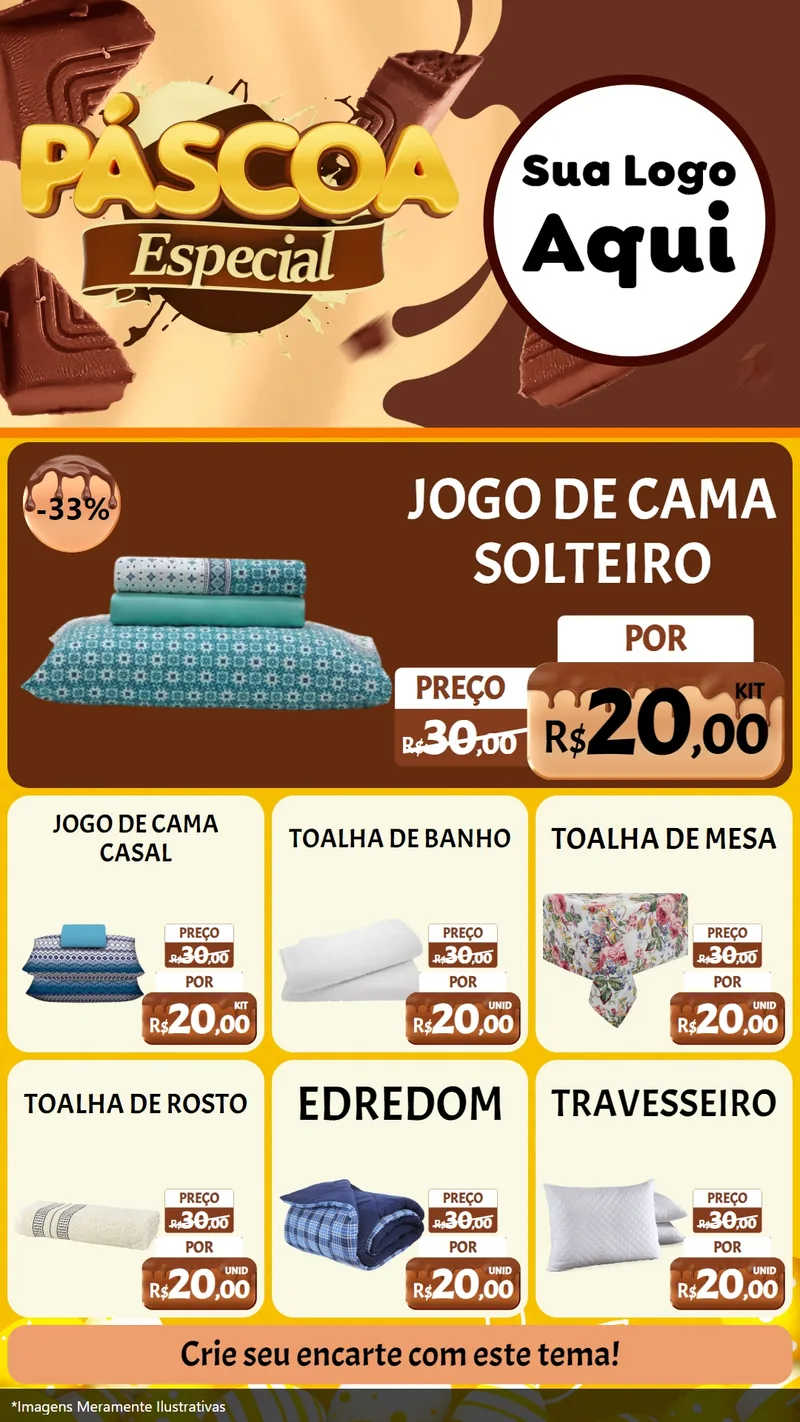 Modelo de Rede Social para Stories com o tema Páscoa Especial para Cama, Mesa e Banho