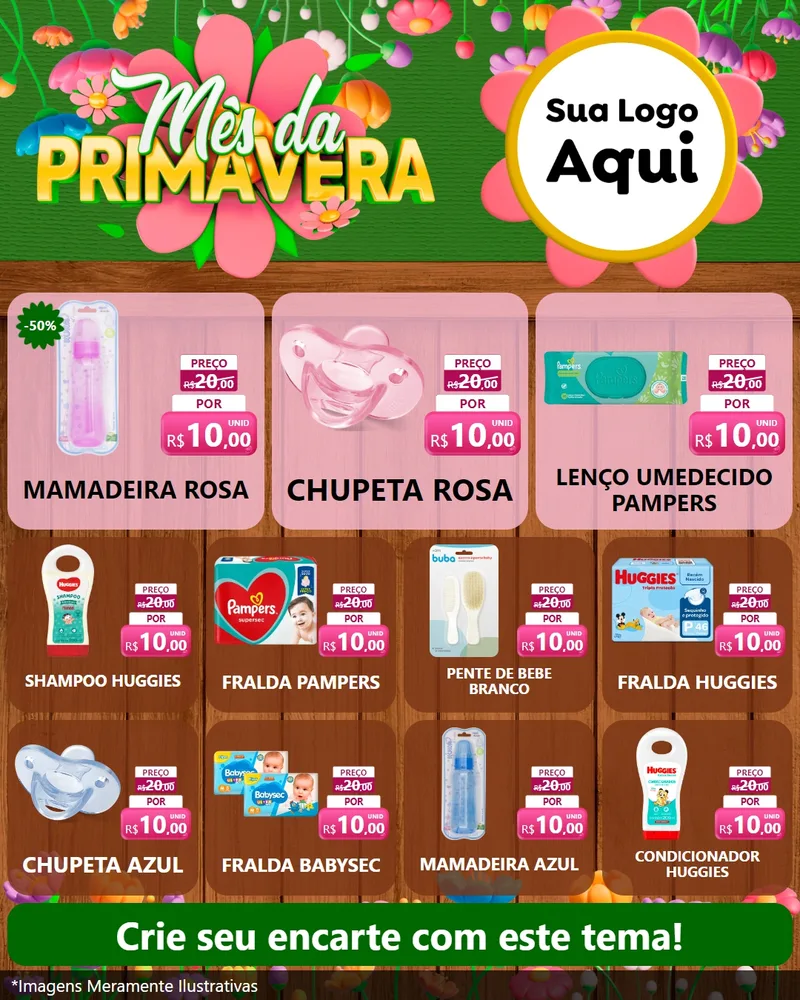Modelo de Rede Social para Feed Instagram com o tema Mês da Primavera para Bebês