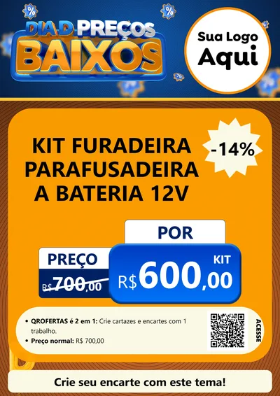 Modelo de Cartaz para Cartaz A4 Vertical com o tema Dia D Preço Baixo para Maquinas e Ferramentas