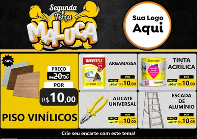 Modelo de Encarte para Encarte A4 Horizontal com o tema Segunda e Terça Maluca para Material para Construção
