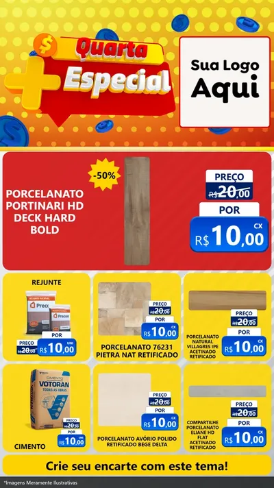 Modelo de Rede Social para Stories com o tema Quarta Mais Especial para Pisos e revestimentos