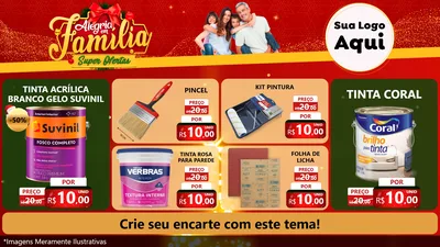 Modelo de TV para TV Horizontal com o tema Alegria em Família Super Ofertas - Natal para Tintas e Ferramentas