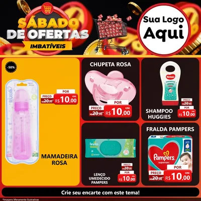 Modelo de Rede Social para Feed Facebook com o tema Sábado de Ofertas Imbatíveis para Bebês