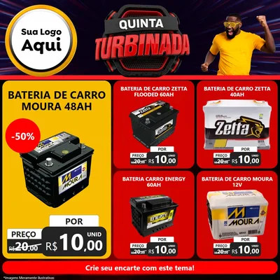 Modelo de Rede Social para Feed Facebook com o tema Quinta Turbinada para Baterias Elétricas