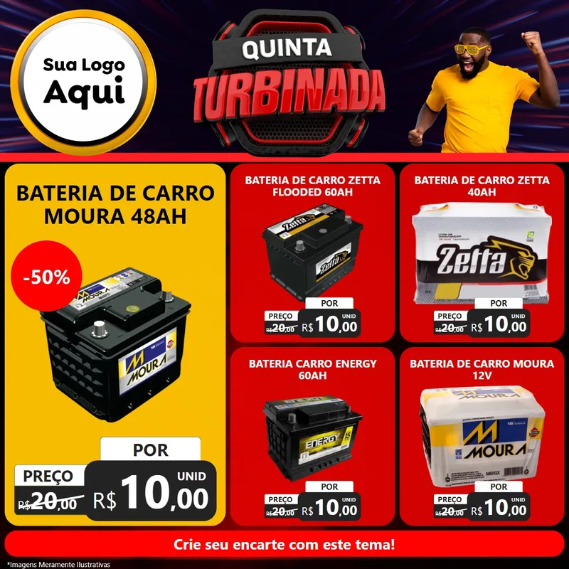 Modelo de Rede Social para Feed Facebook com o tema Quinta Turbinada para Baterias Elétricas