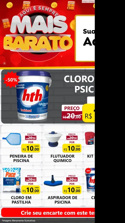 Modelo de Rede Social para Stories com o tema Mais Barato para Produtos para Piscina