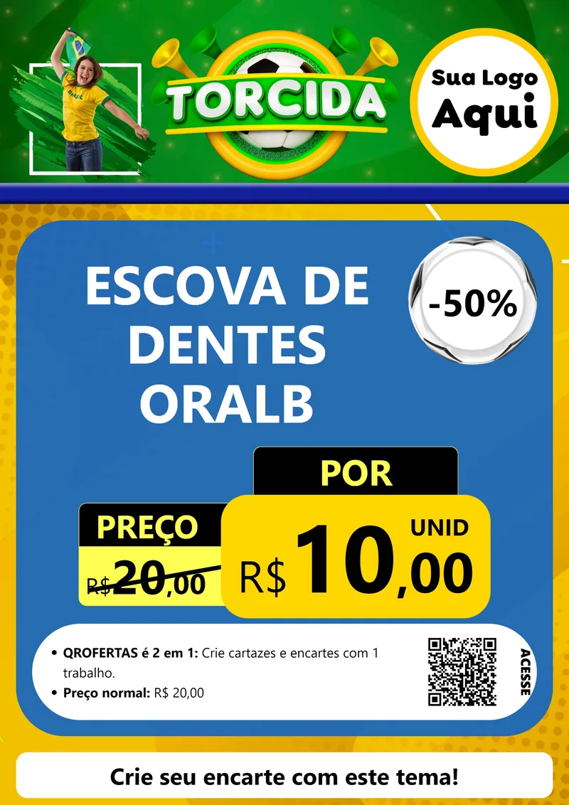 Modelo de Cartaz para Cartaz A4 Vertical com o tema Torcida para Higiene Pessoal
