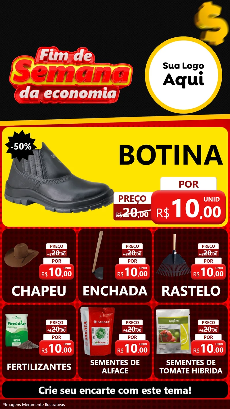 Modelo de Rede Social para Stories com o tema Fim de Semana da Economia para Agropecuária