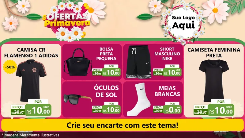 Modelo de TV para TV Horizontal com o tema Ofertas de Primavera para Roupas e acessórios