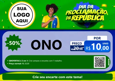 Modelo de Cartaz para Cartaz A4 Horizontal com o tema Dia Da Proclamação Da República para Óticas