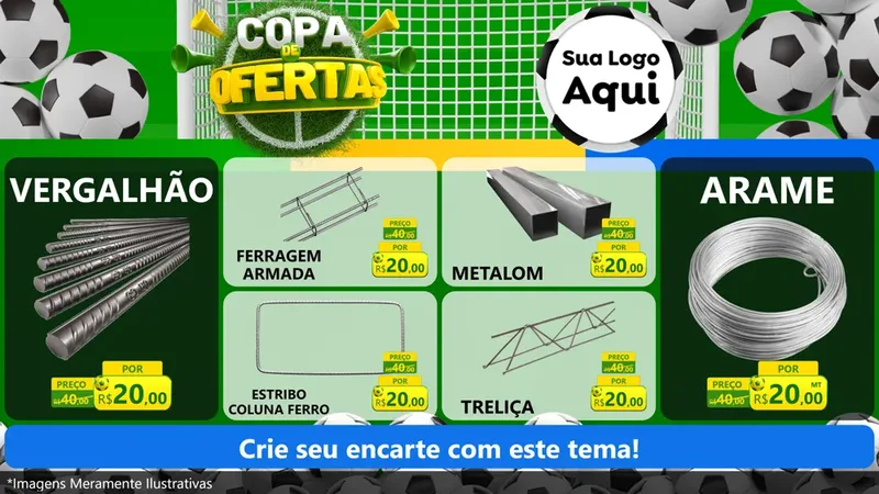 Modelo de TV para TV Horizontal com o tema Copa De Ofertas para Ferragens