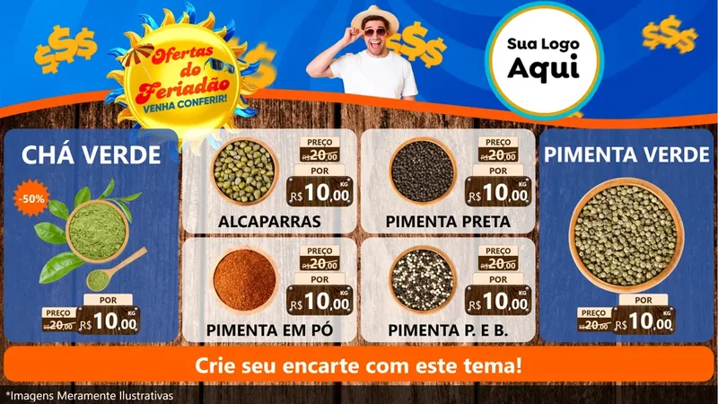 Modelo de TV para TV Horizontal com o tema Ofertas do Feriadão para Produtos Naturais