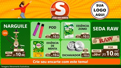 Modelo de TV para TV Horizontal com o tema Dia S - O Dia Mais Barato para Tabacaria
