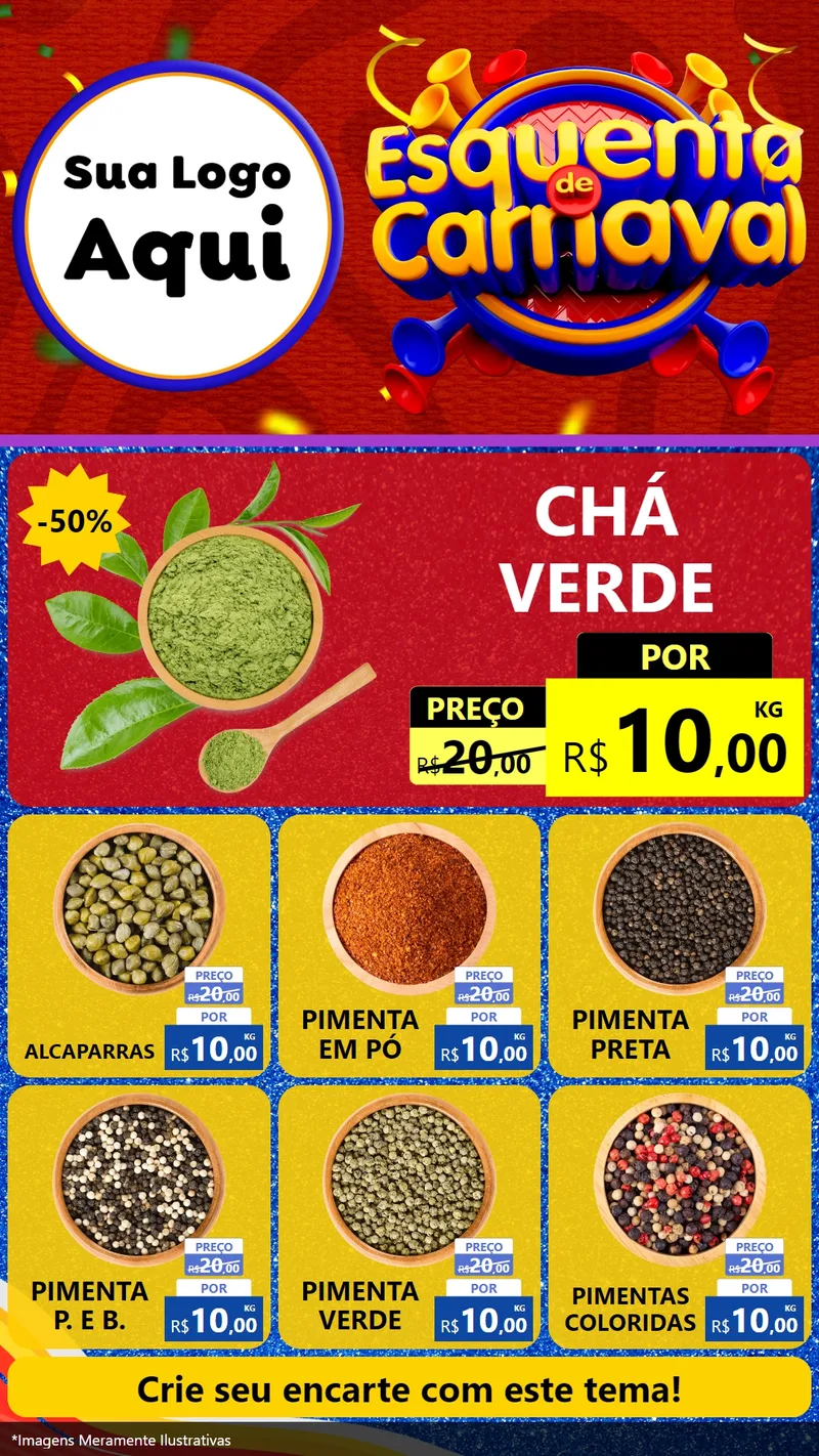 Modelo de Rede Social para Stories com o tema Esquenta de Carnaval para Produtos Naturais