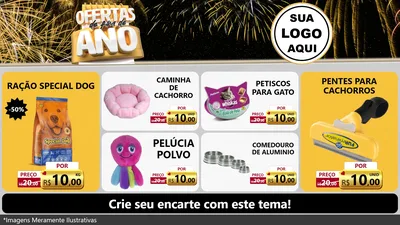 Modelo de TV para TV Horizontal com o tema Ofertas de Fim de Ano para Pet Shop