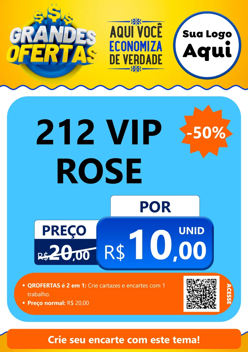 Modelo de Cartaz para Cartaz A4 Vertical com o tema Grandes Ofertas para Perfumes